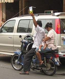 Giving IV on a motorcycle